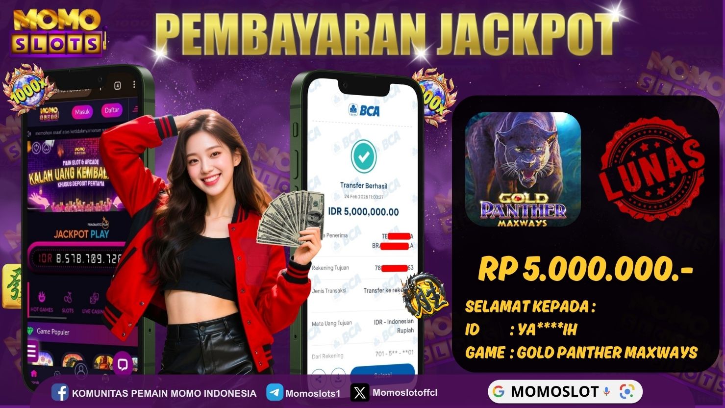 MOMOSLOTS JACKPOT SLOT GOLD PANTHER MAXWAYS